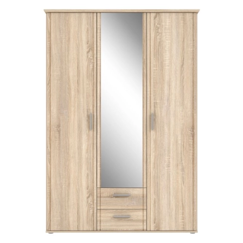 Szafa z lustrem i szufladami 140 cm Dąb Sonoma